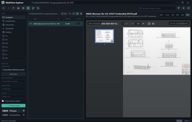 PDF-Vorschau im Multiview Explorer