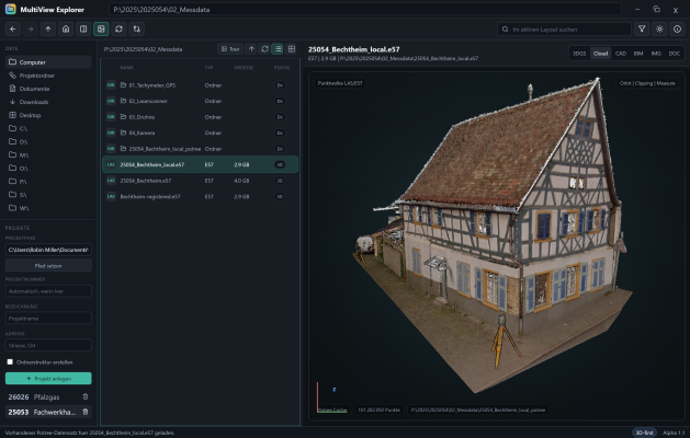 Punktwolke im Multiview Explorer