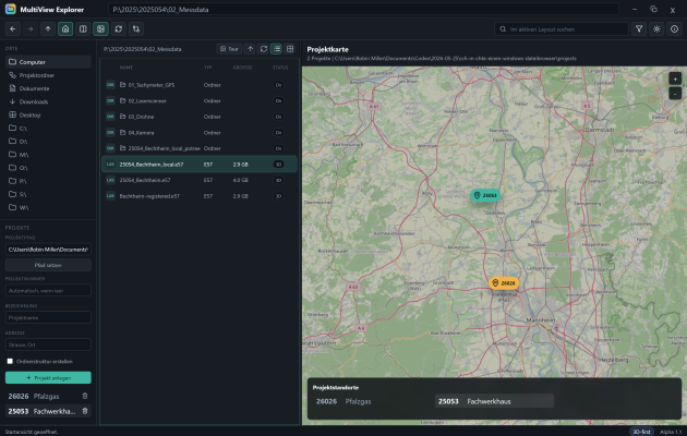 Projektübersicht im Multiview Explorer