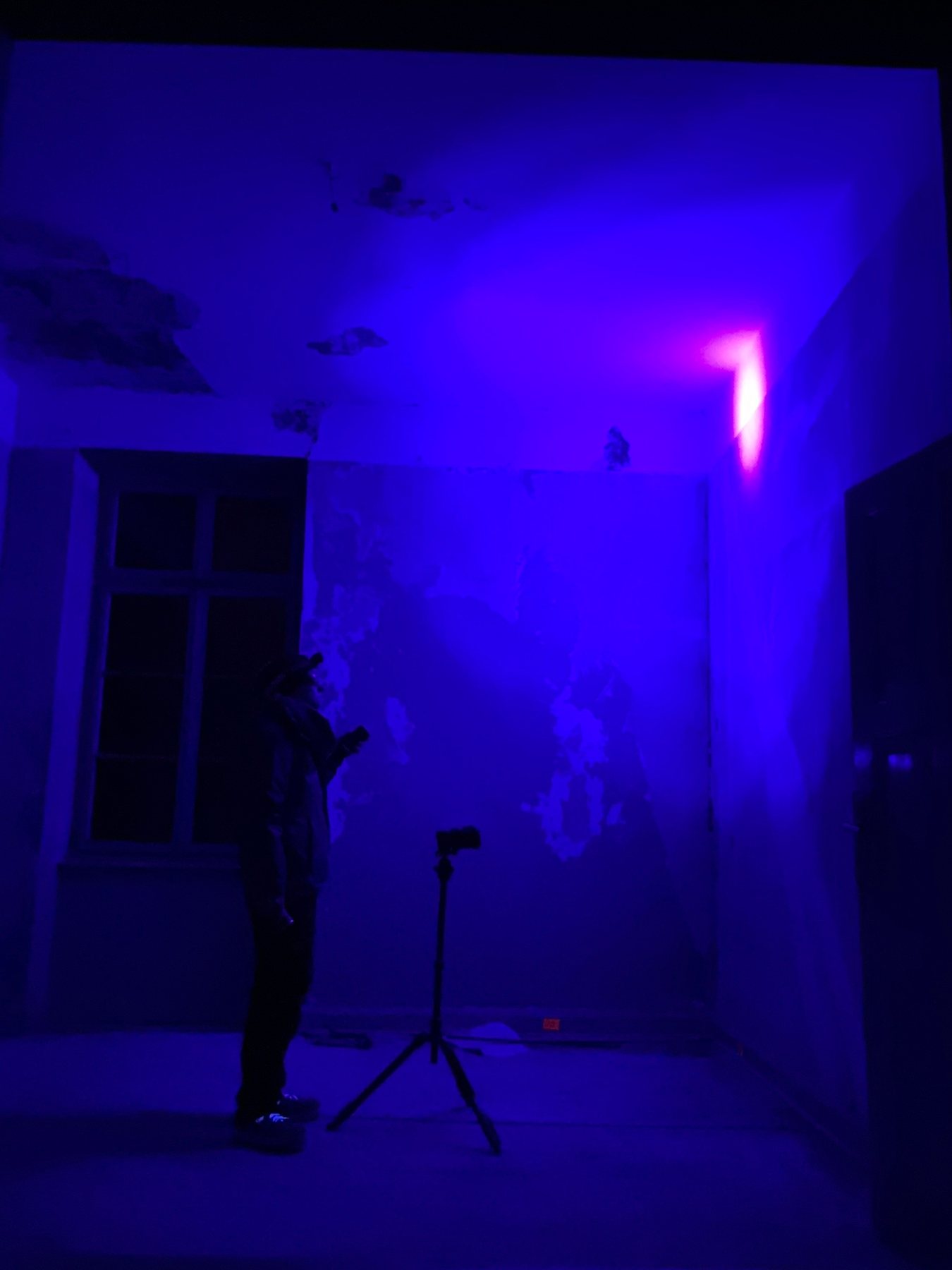 Bauforensische Untersuchung mit UV-Licht im Hotel Bellevue