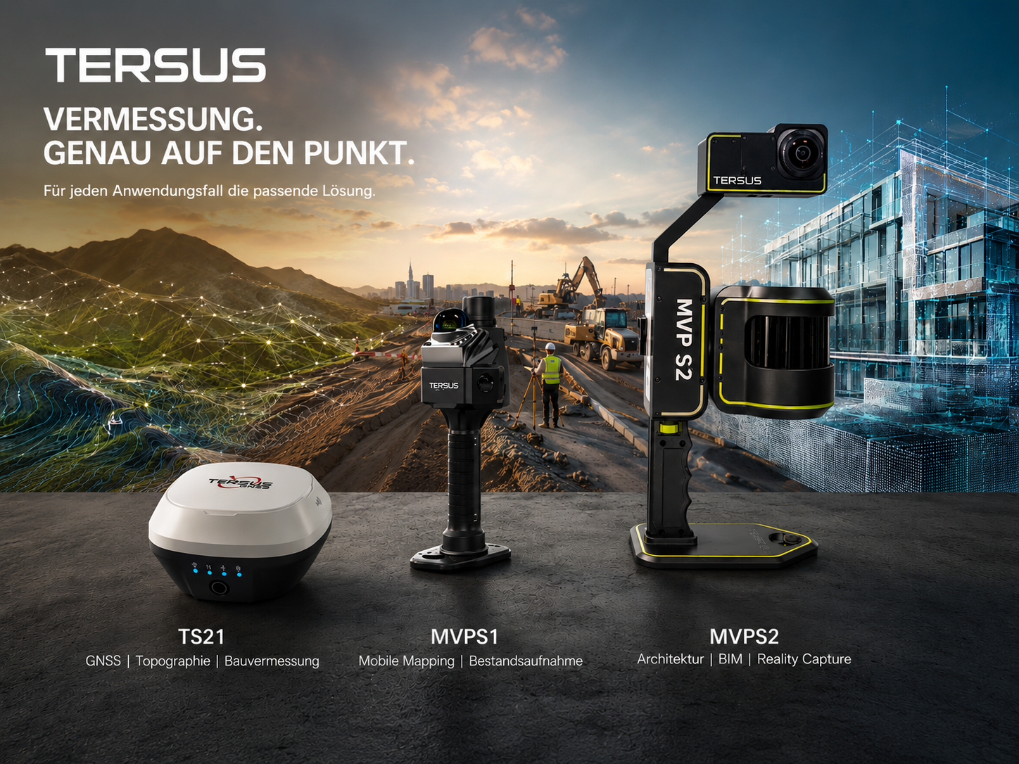 Tersus Vermessungssysteme für GNSS, Mobile Mapping und Architekturvermessung