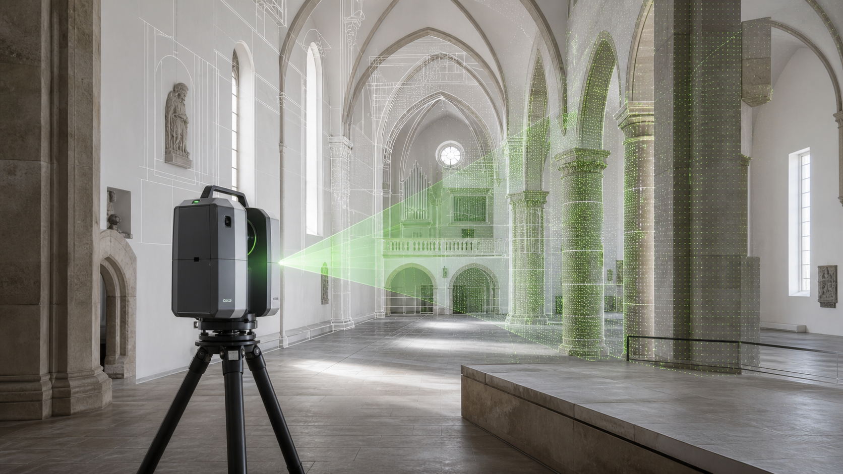 3D-Laserscanning und digitale Bauaufnahme eines historischen Innenraums
